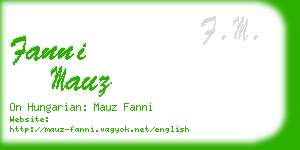 fanni mauz business card